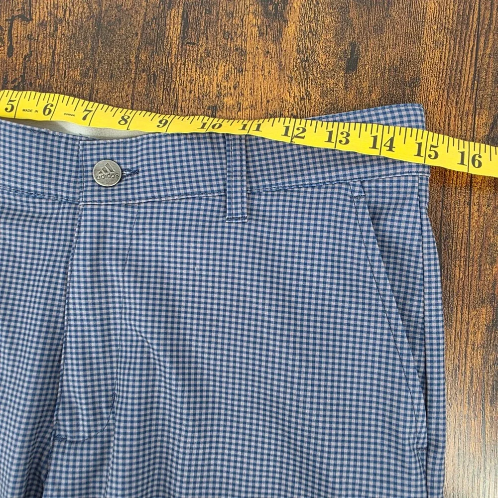 Adidas Ultimate365 Golf Shorts Mens 30 Blue‎ Gingham Plaid Stretch Performance